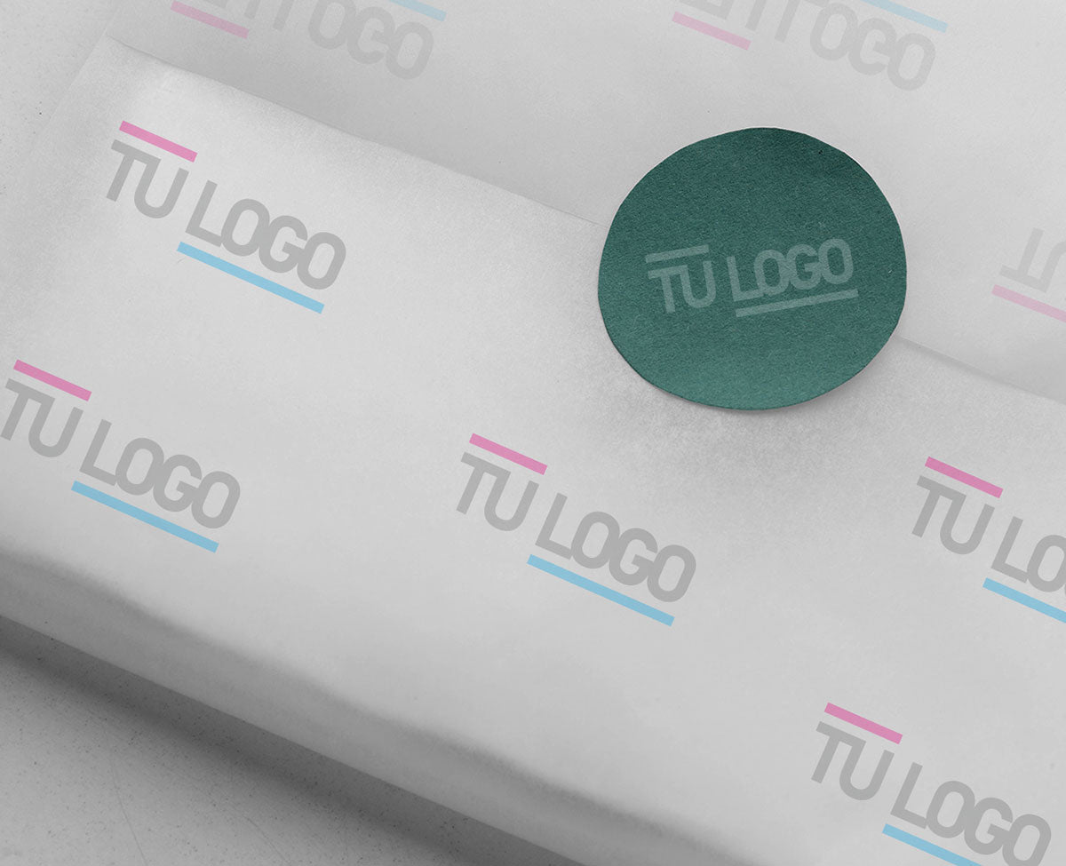 papel seda personalizado con logotipo de empresa impreso