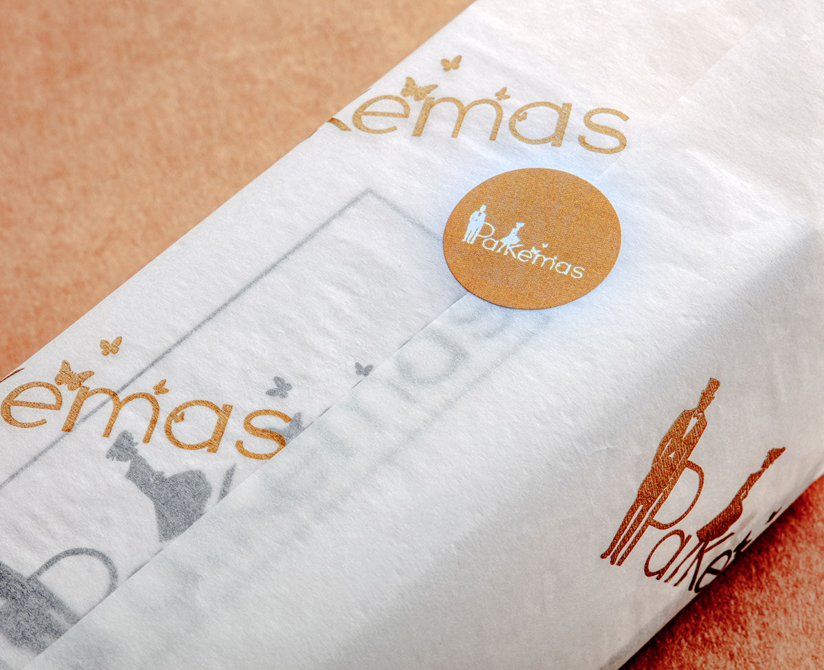 papel seda con impresión pantone metalizado dorado