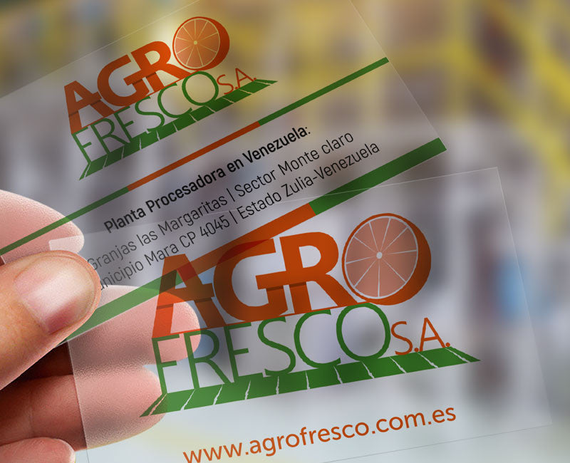 Tarjetas de visita transparentes