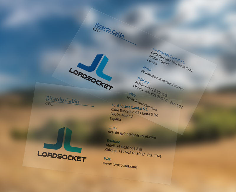 Tarjetas de visita transparentes en plástico translucido
