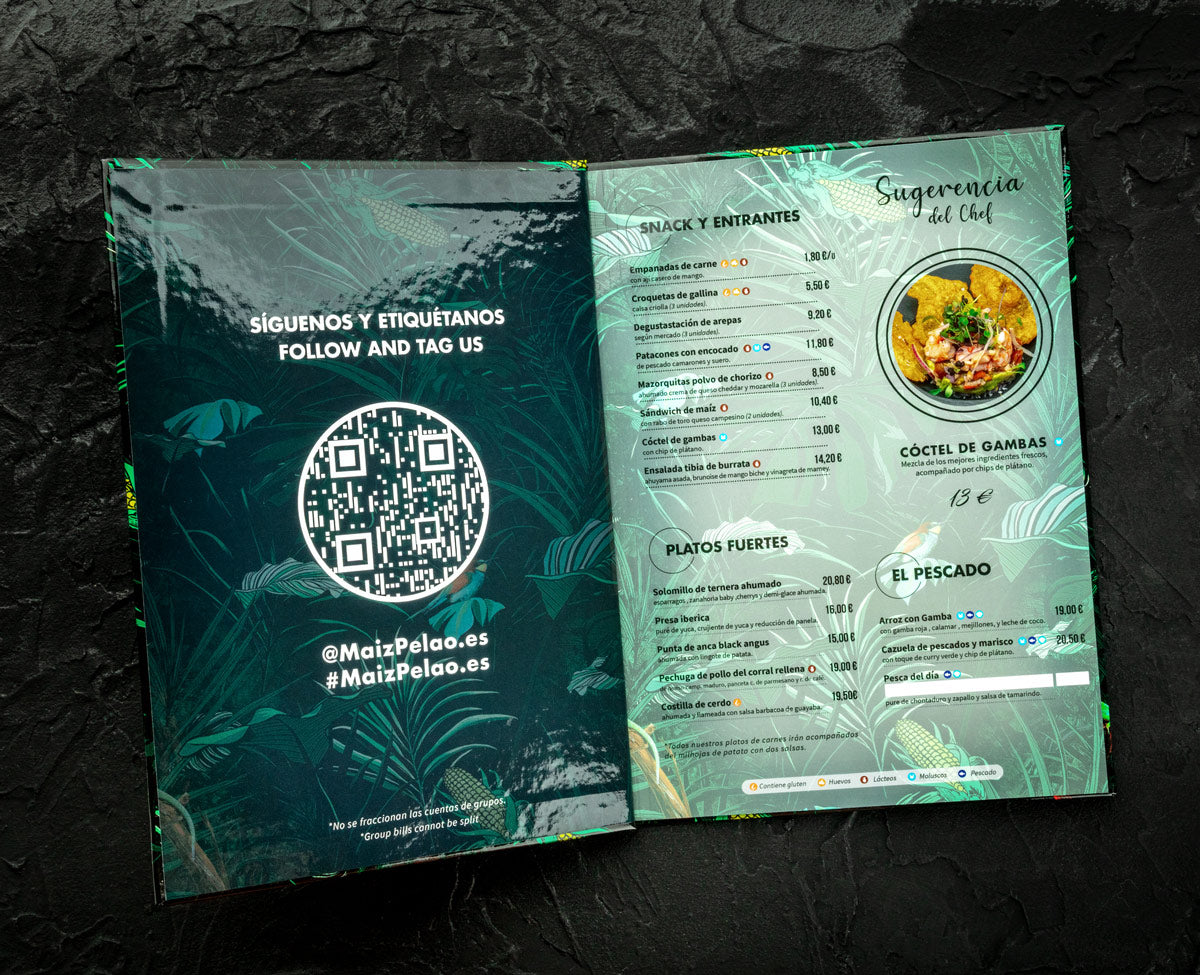 fabricación de menus en tapa dura a medida