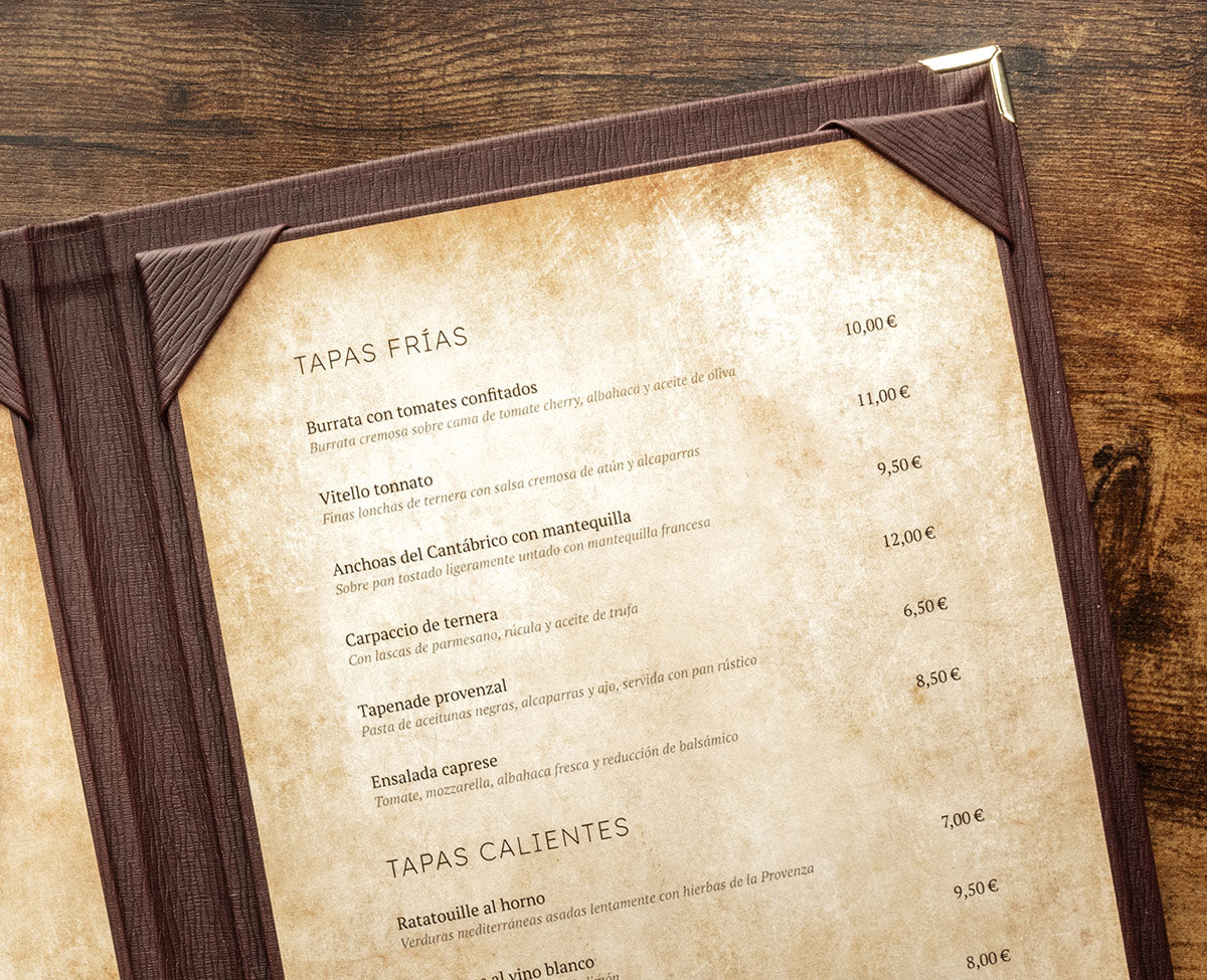 menu calidad premium alta gama polipiel similpiel