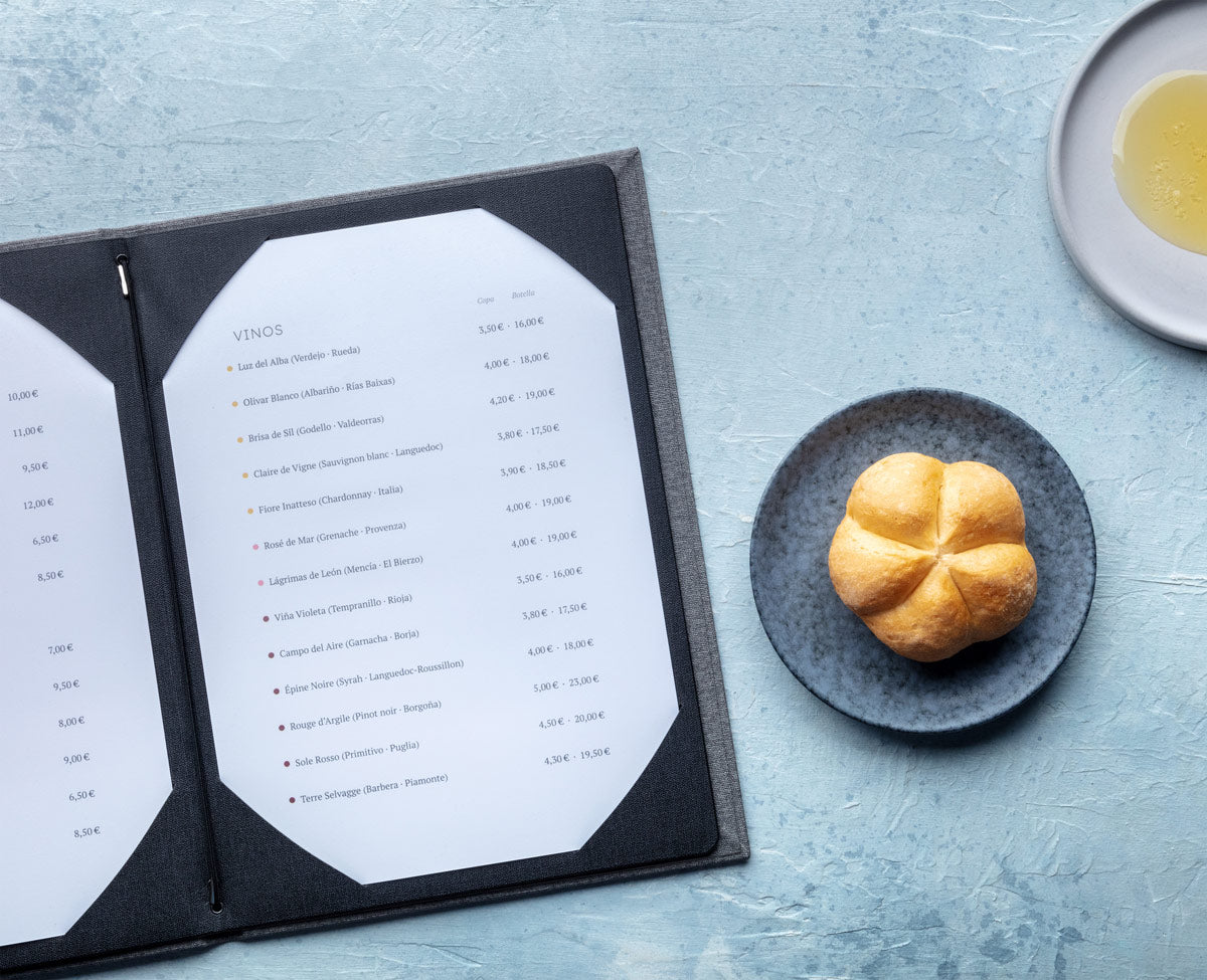 menus de hostelería de lujo aspecto tela