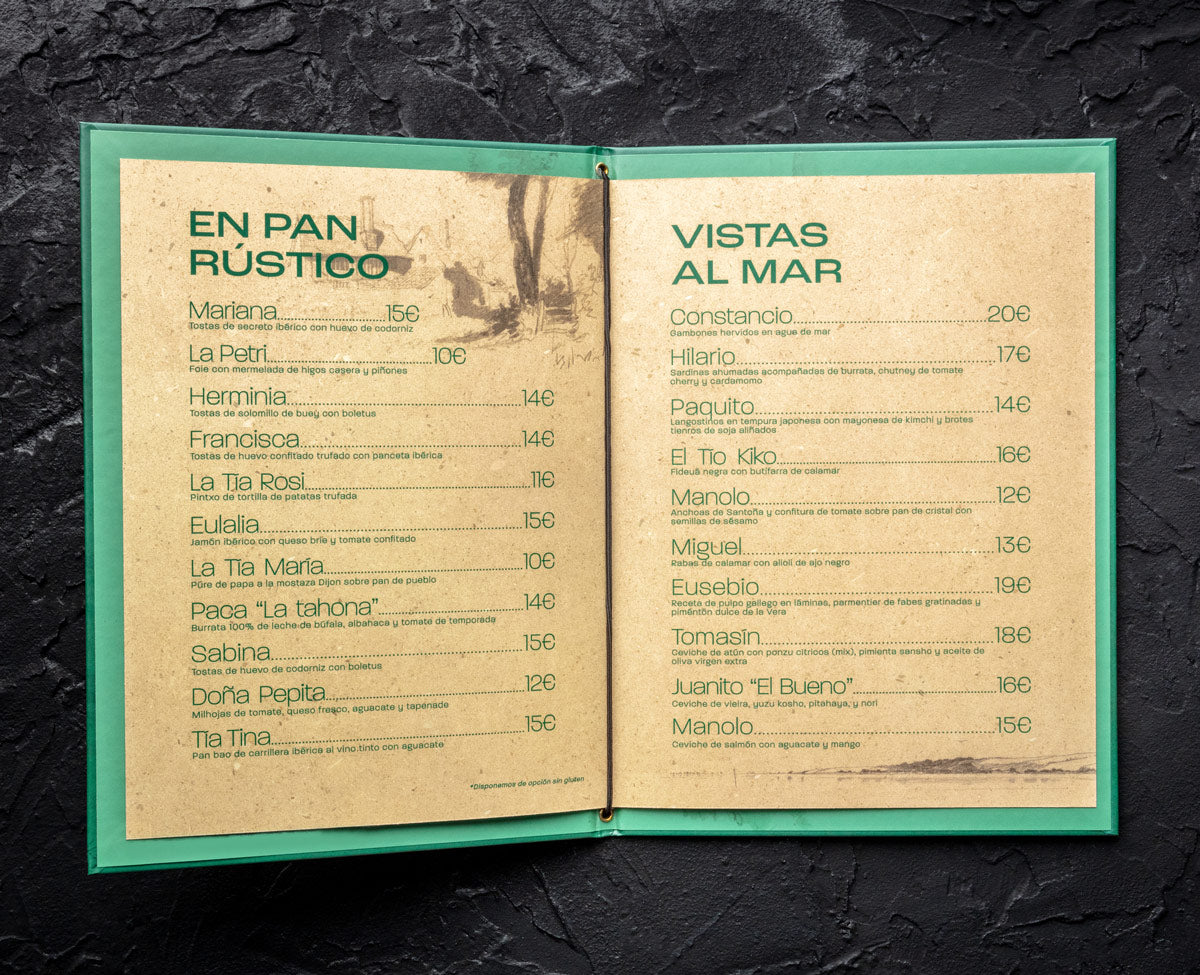 porta menus grueso con goma elástica personalizado