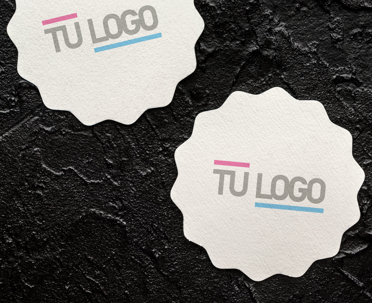 posavasos troquelados a medida de forma personalizada con logotipo impreso