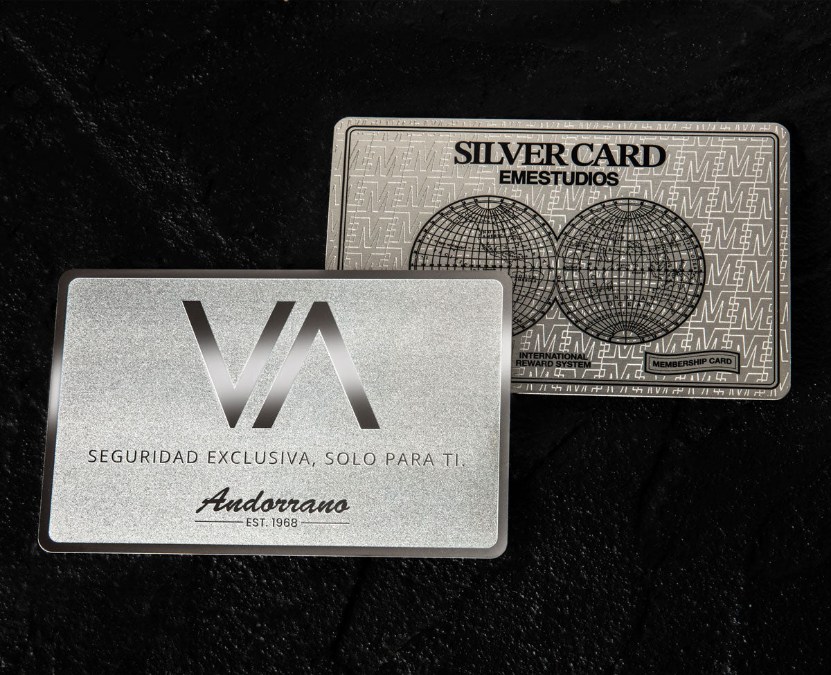 tarjetas metal espejo grabado relieve de lujo premium