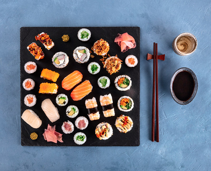 foto gastronómica sushi comida para cartas menus