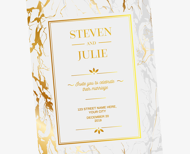 invitacion de boda tinta dorada metalizada tarjetones de evento pantone