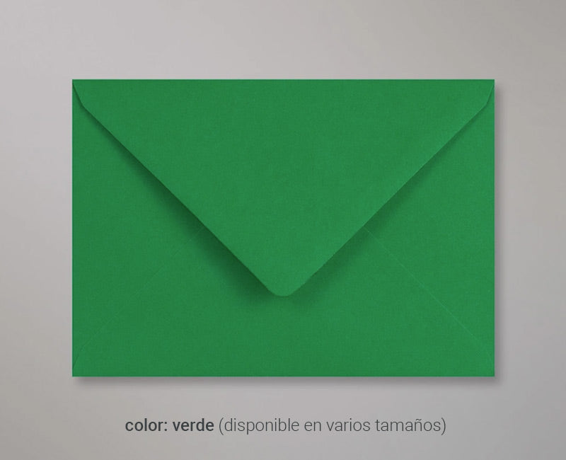 sobre verde intenso formato a6 a5 cuartilla rectangular cuadrado alargado