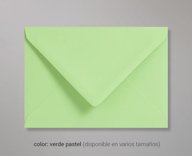 sobre verde pastel claro formato a6 a5 cuartilla rectangular cuadrado alargado