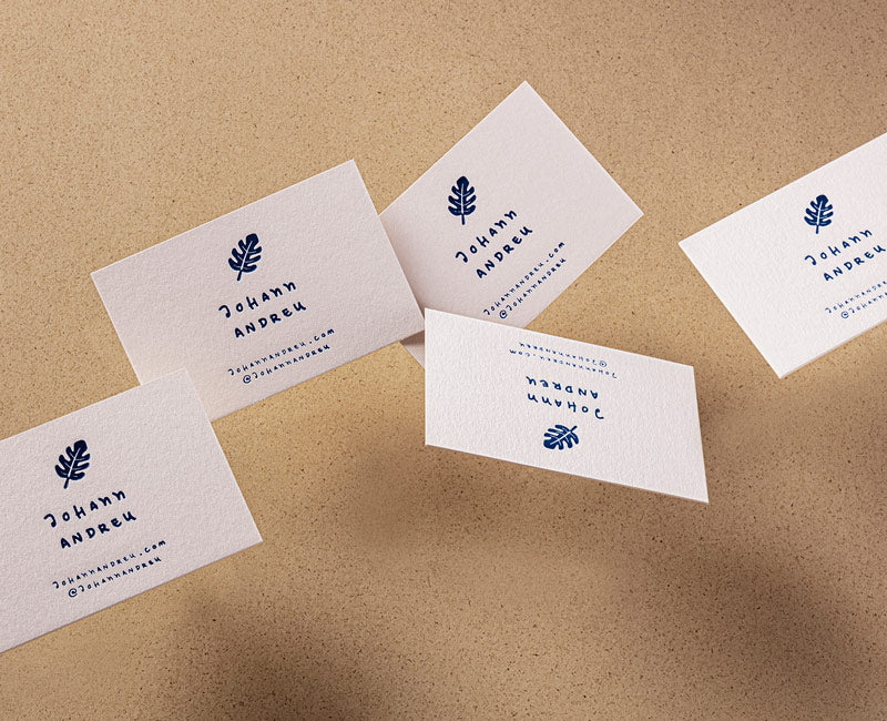 tarjetas letterpress en papel grueso de algodon